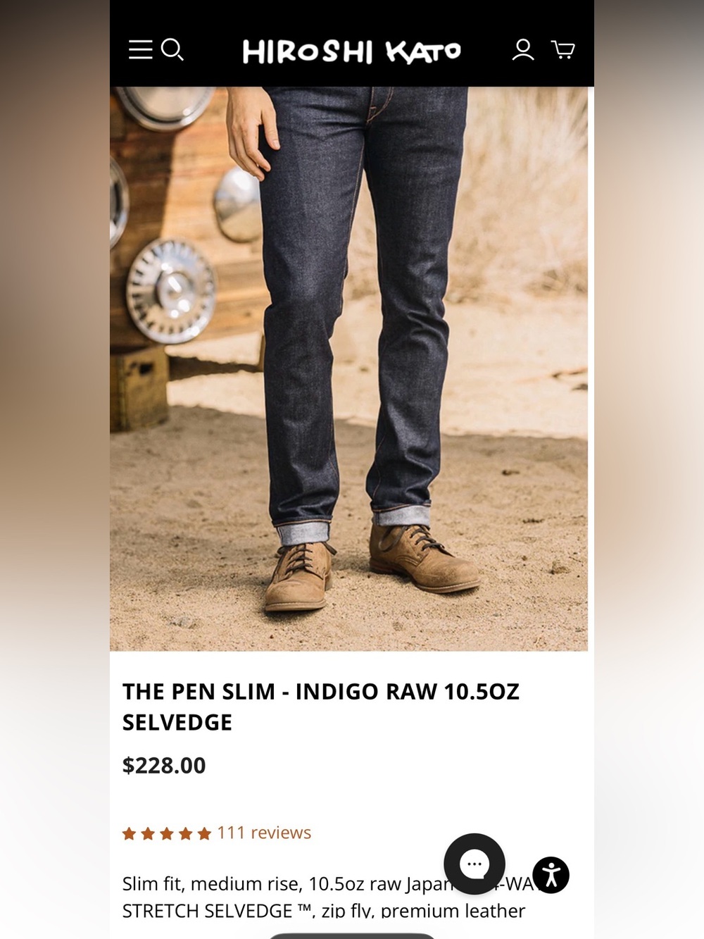 HIROSHI KATO The Pen Slim Raw Selvedge Jeans